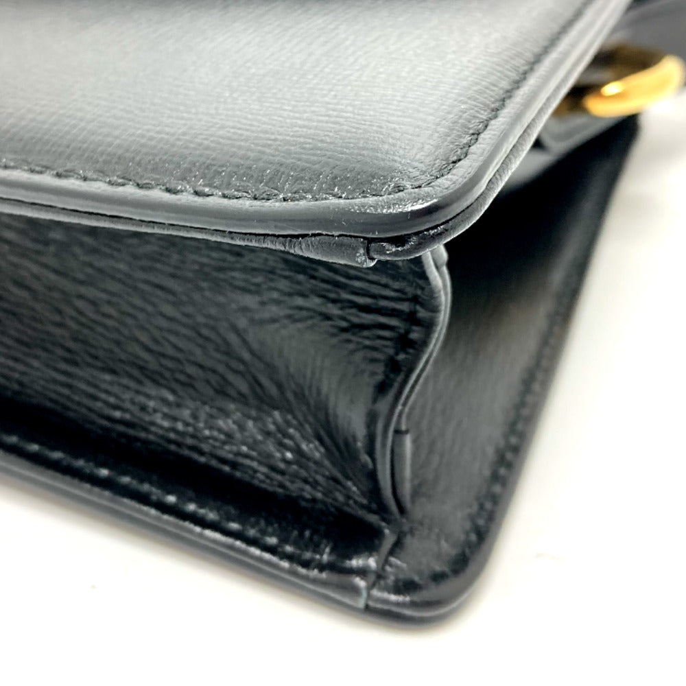 GUCCI 589474 GGマーモント フラップ カバン 肩掛け 斜め掛け バッグ ショルダーバッグ カーフレザー レディース ブラック