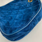 CHANEL Coco Mark CC Matelasse Chain Party Bag, Suede Handbag, Women's, Blue