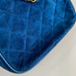 CHANEL Coco Mark CC Matelasse Chain Party Bag, Suede Handbag, Women's, Blue