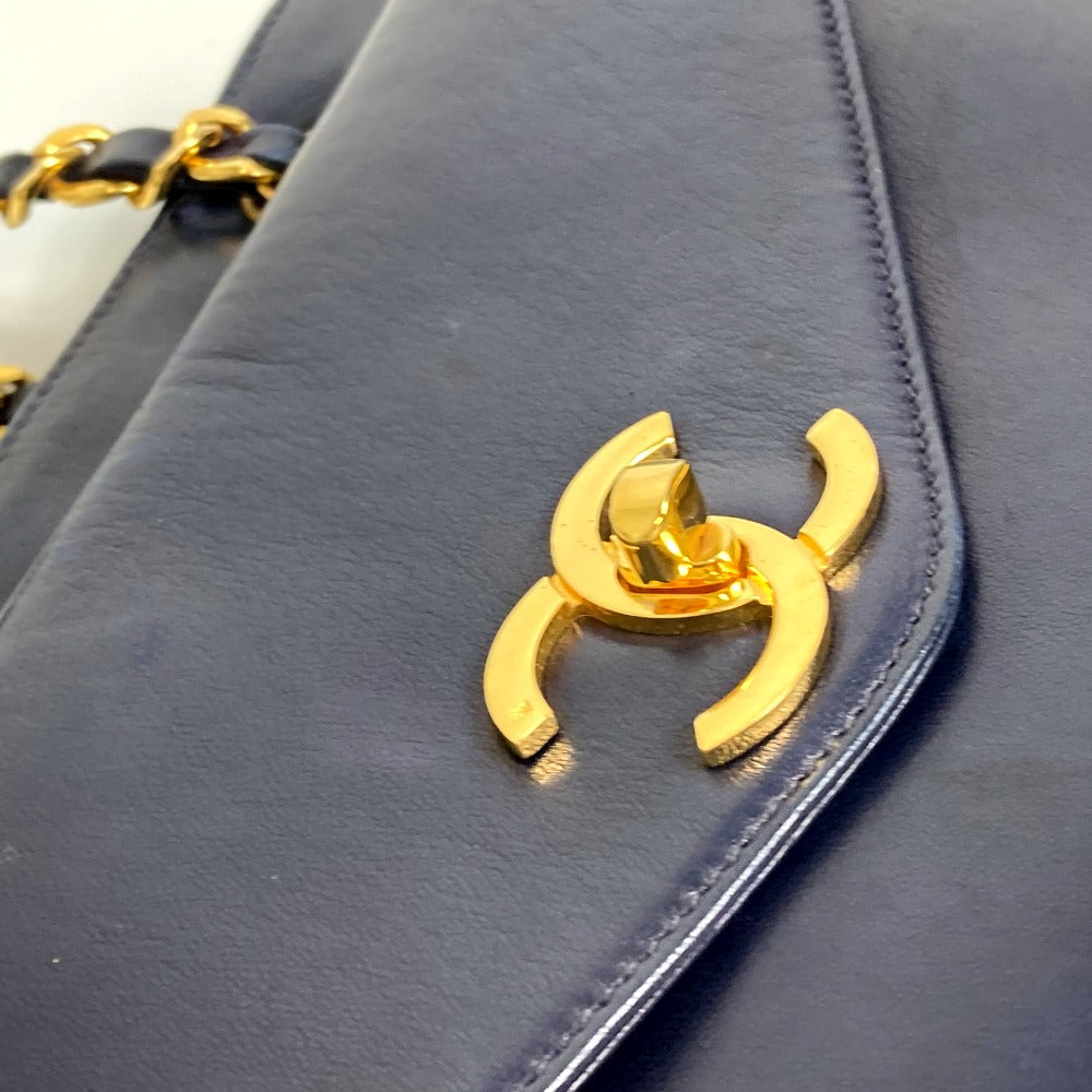 CHANEL CC ココマーク ココボール カバン チェーン トートバッグ 肩掛け ショルダーバッグ ラムスキン レディース ネイビー