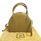 FENDI semicircular 2-way shoulder bag/handbag in beige leather for women