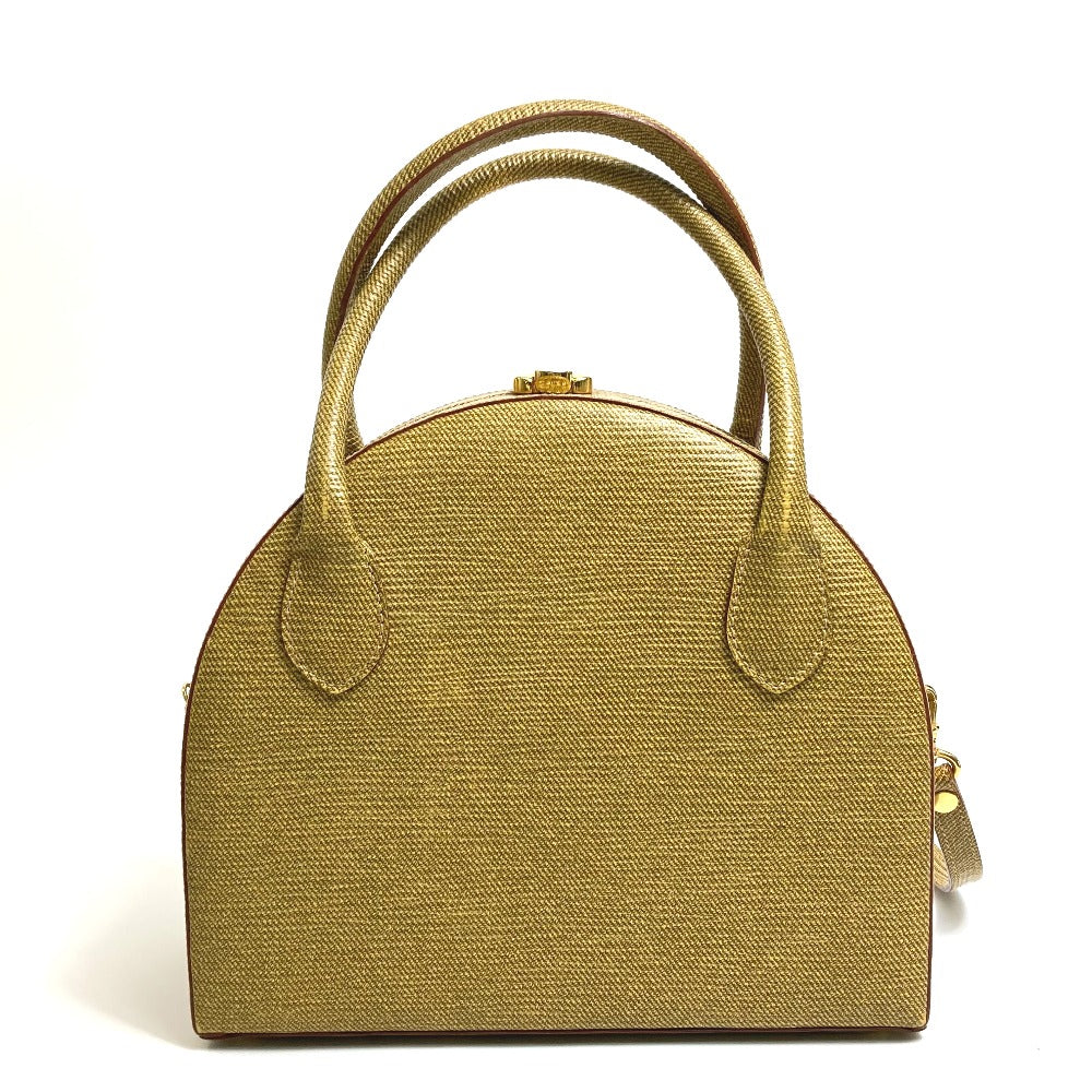 FENDI semicircular 2-way shoulder bag/handbag in beige leather for women