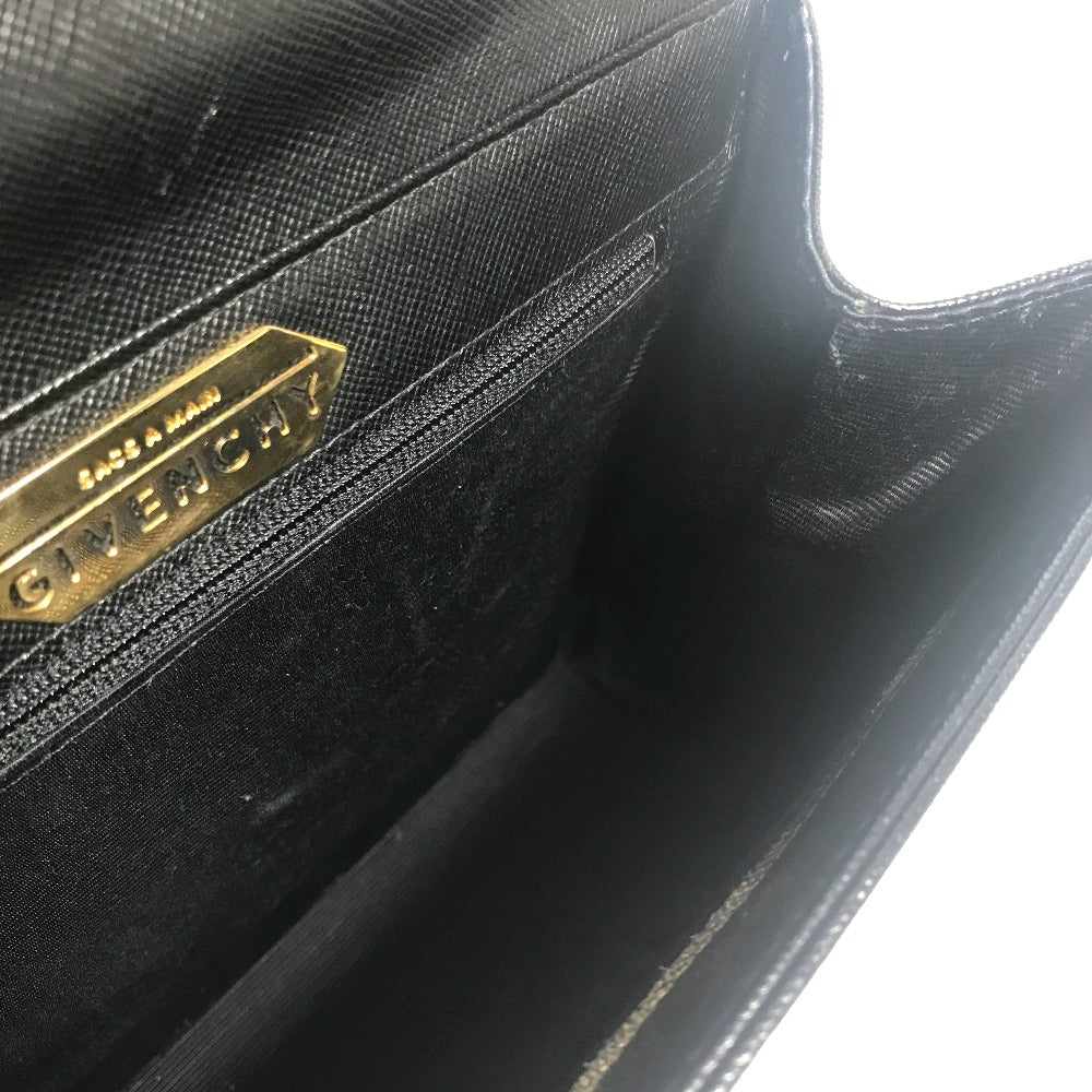 GIVENCHY Vintage Shoulder Bag, 2-Way Handbag, Leather, Unisex, Black