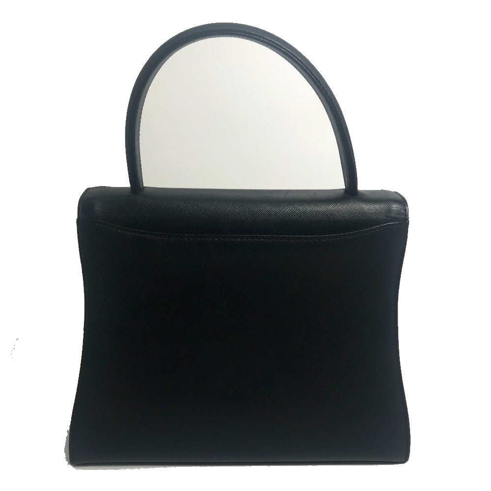 GIVENCHY Vintage Shoulder Bag, 2-Way Handbag, Leather, Unisex, Black