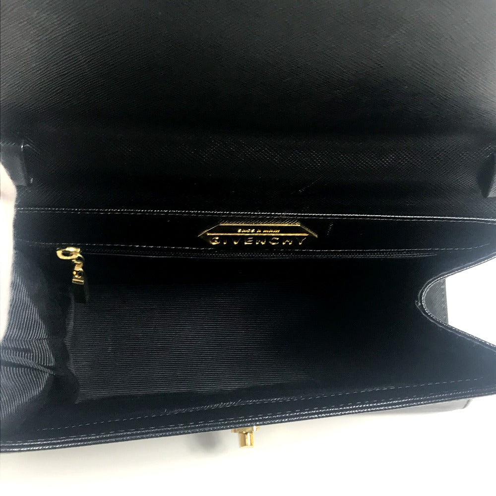 GIVENCHY Vintage Shoulder Bag, 2-Way Handbag, Leather, Unisex, Black
