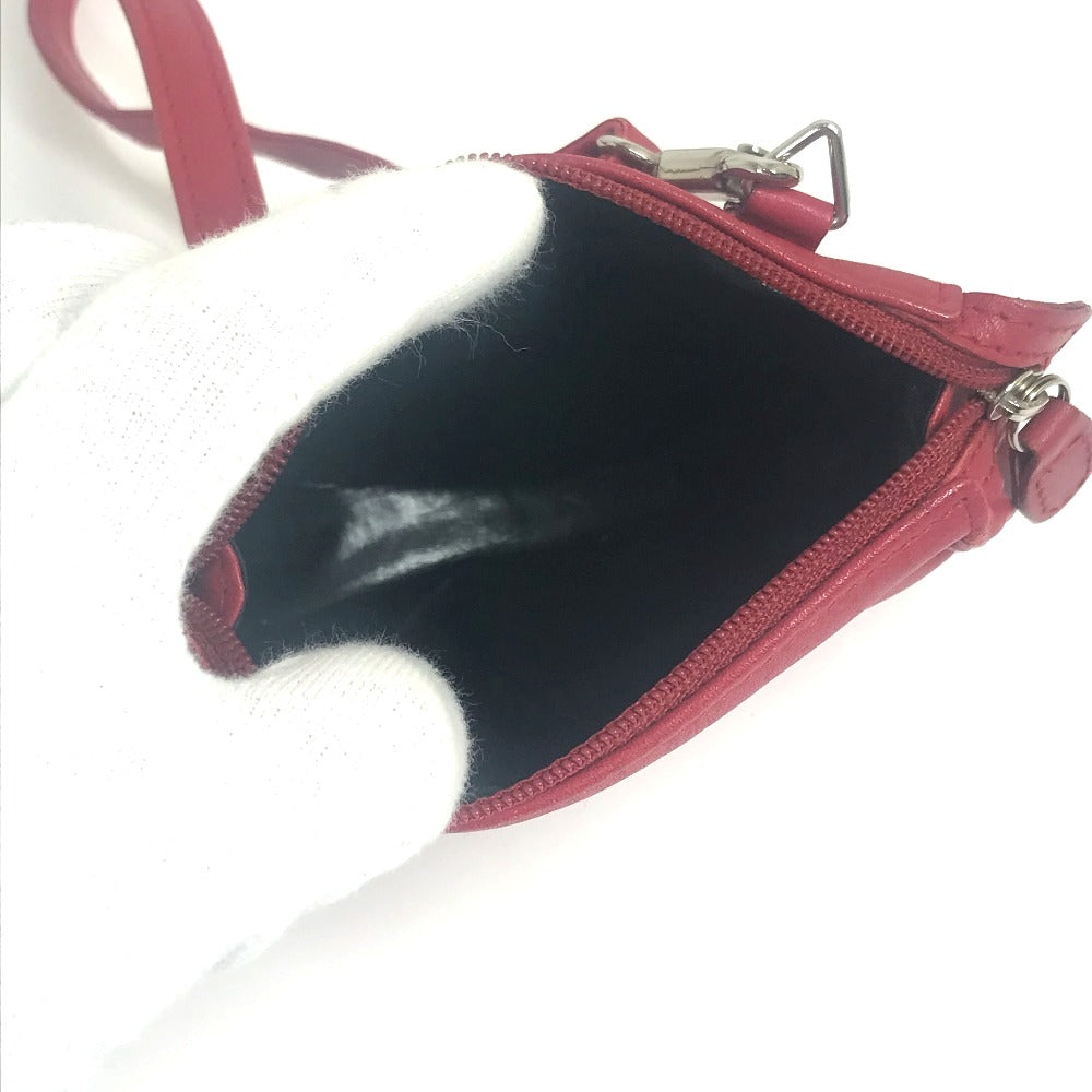 Christian Dior CD金具 ミニポシェット カバン 斜め掛け ショルダーバッグ レザー レディース レッド