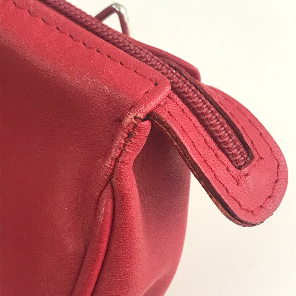 Christian Dior CD金具 ミニポシェット カバン 斜め掛け ショルダーバッグ レザー レディース レッド