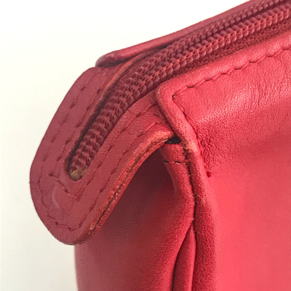 Christian Dior CD金具 ミニポシェット カバン 斜め掛け ショルダーバッグ レザー レディース レッド