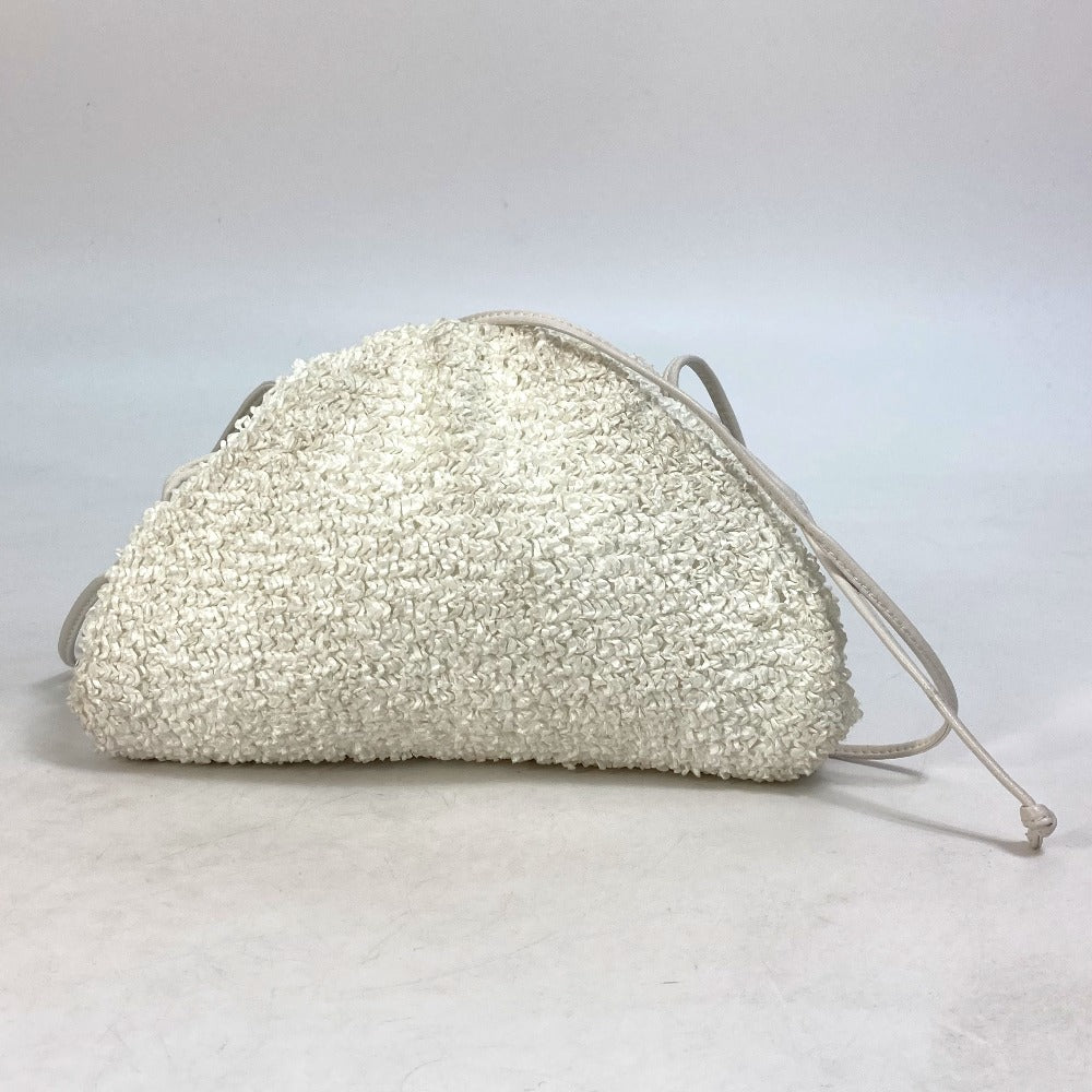 BOTTEGA VENETA 585852 がま口 ミニ ザ ポーチ カバン 斜め掛け ポシェット ショルダーバッグ ナイロン/レザー レディース ホワイト