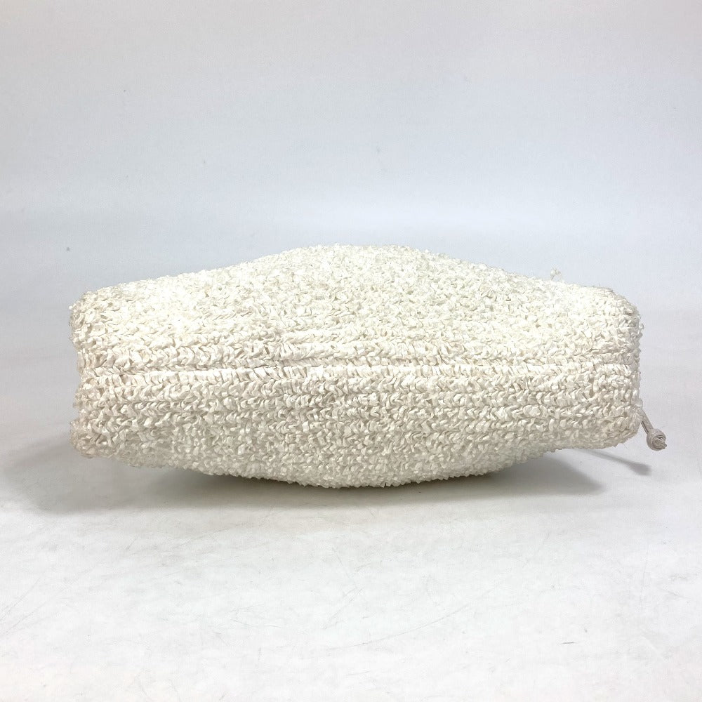 BOTTEGA VENETA 585852 がま口 ミニ ザ ポーチ カバン 斜め掛け ポシェット ショルダーバッグ ナイロン/レザー レディース ホワイト