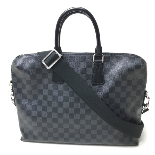 LOUIS VUITTON N48224 Damier Graphite Porte-Document-Jour 2-Way Business Bag in Damier Graphite Canvas, Men's, Black