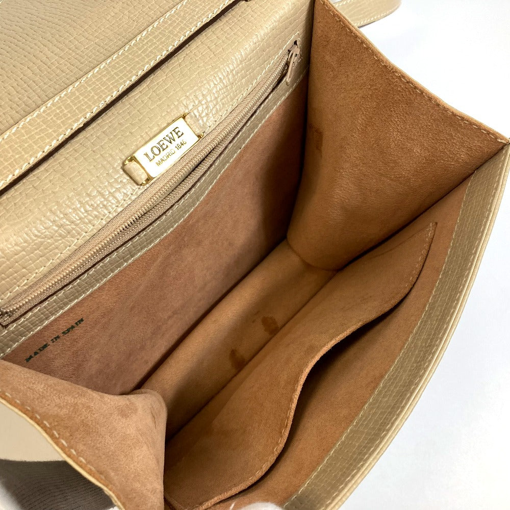 LOEWE Barcelona Bag, 2-Way Shoulder/Handbag, Leather, Women's, Beige