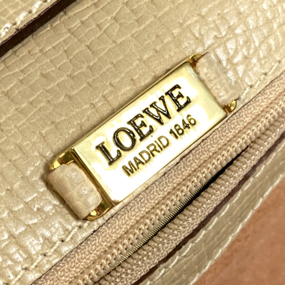 LOEWE Barcelona Bag, 2-Way Shoulder/Handbag, Leather, Women's, Beige
