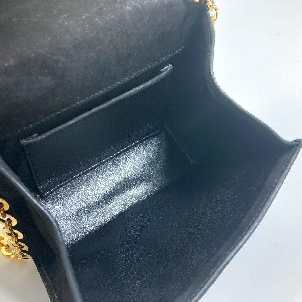 Salvatore Ferragamo AQ213202 ヴァラ リボン カバン ミニ ポシェット ショルダーバッグ スエード レディース ブラック