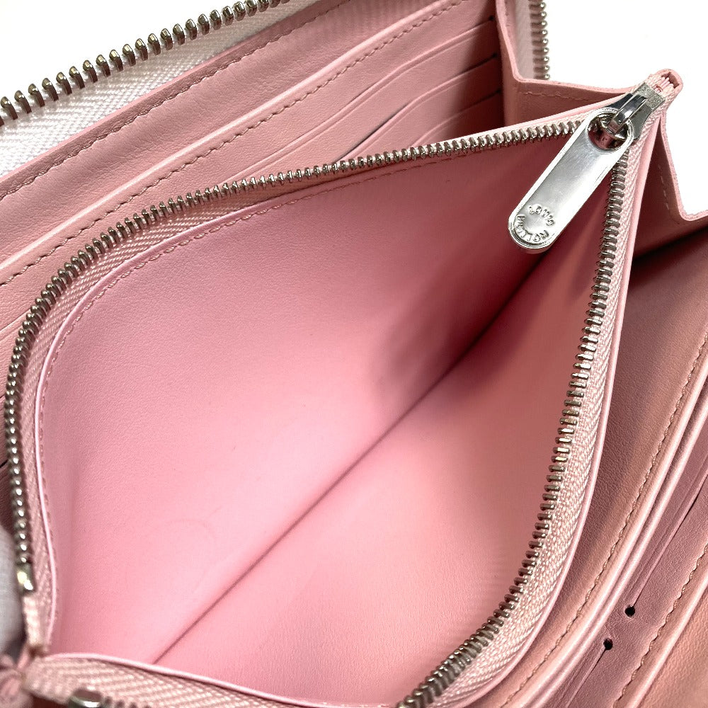 LOUIS VUITTON M80490 Monogram Mahina Gradient Zippy Wallet, Round Zipper Long Wallet, Monogram Mahina Leather, Women's, Pink and White