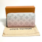 LOUIS VUITTON M80490 Monogram Mahina Gradient Zippy Wallet, Round Zipper Long Wallet, Monogram Mahina Leather, Women's, Pink and White