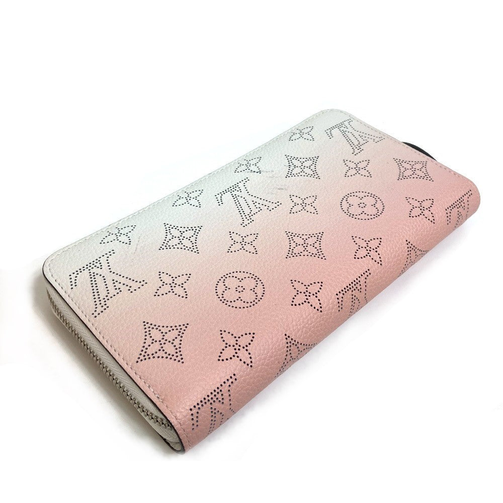 LOUIS VUITTON M80490 Monogram Mahina Gradient Zippy Wallet, Round Zipper Long Wallet, Monogram Mahina Leather, Women's, Pink and White