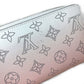 LOUIS VUITTON M80490 Monogram Mahina Gradient Zippy Wallet, Round Zipper Long Wallet, Monogram Mahina Leather, Women's, Pink and White