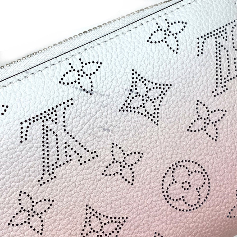 LOUIS VUITTON M80490 Monogram Mahina Gradient Zippy Wallet, Round Zipper Long Wallet, Monogram Mahina Leather, Women's, Pink and White