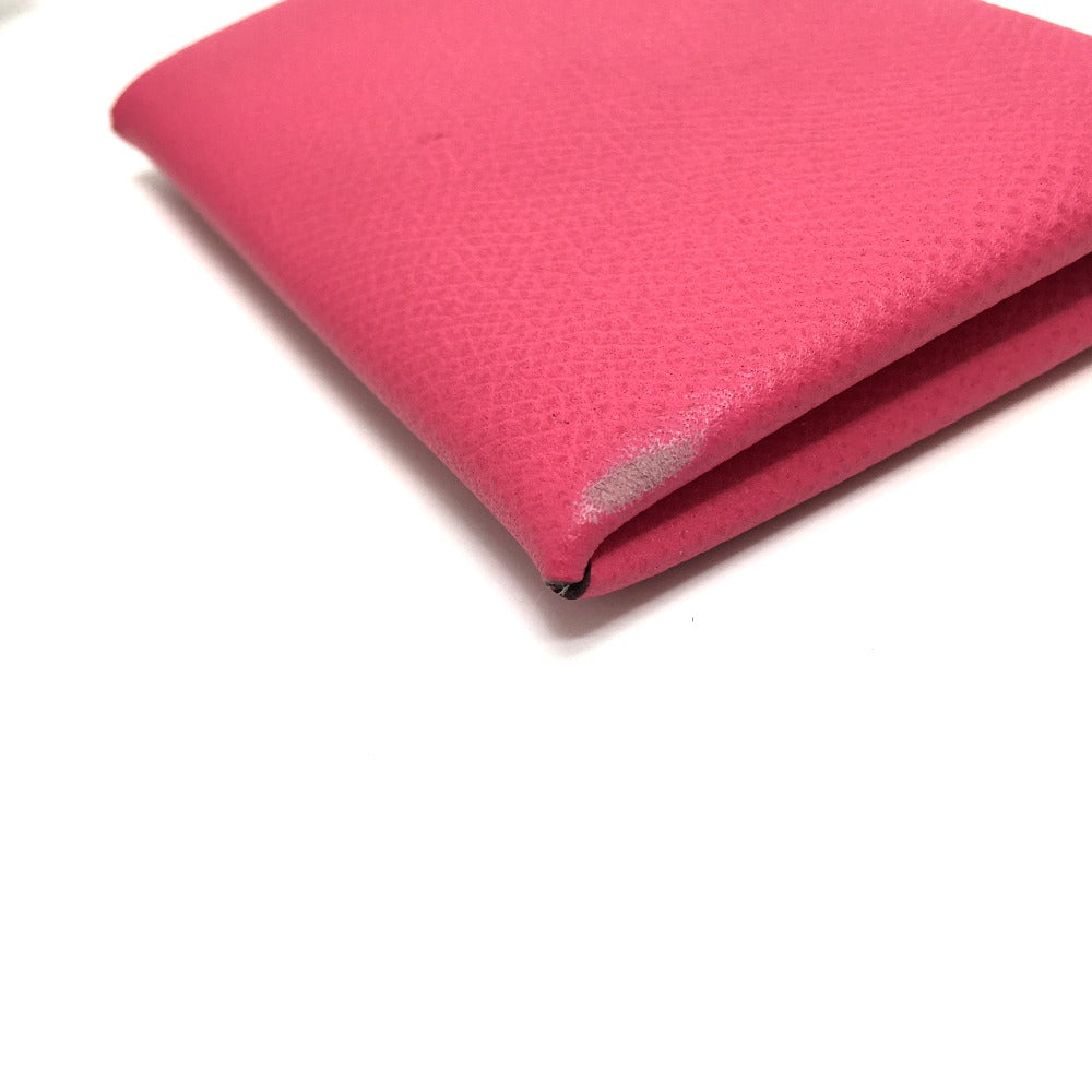 HERMES Calvi Bifold Card Case, Coin Case, Small Card Case, Epsom Leather, Women's, Rose Tyrien (Approximately Pink)