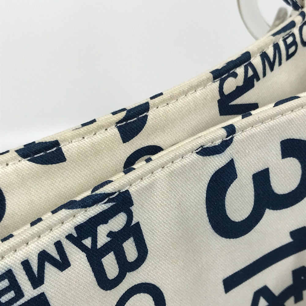 CHANEL バイシー CCココマーク クリアチェーン カバン 肩掛け トートバッグ キャンバス レディース ホワイト×ネイビー