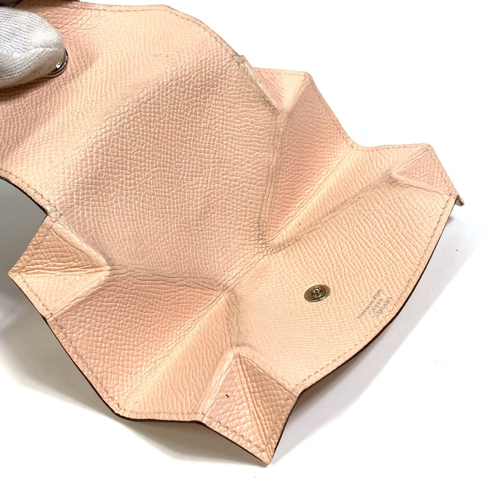 HERMES Levain Quatre Coin Purse, Epson, Women's, Rose Eglantine, Pink