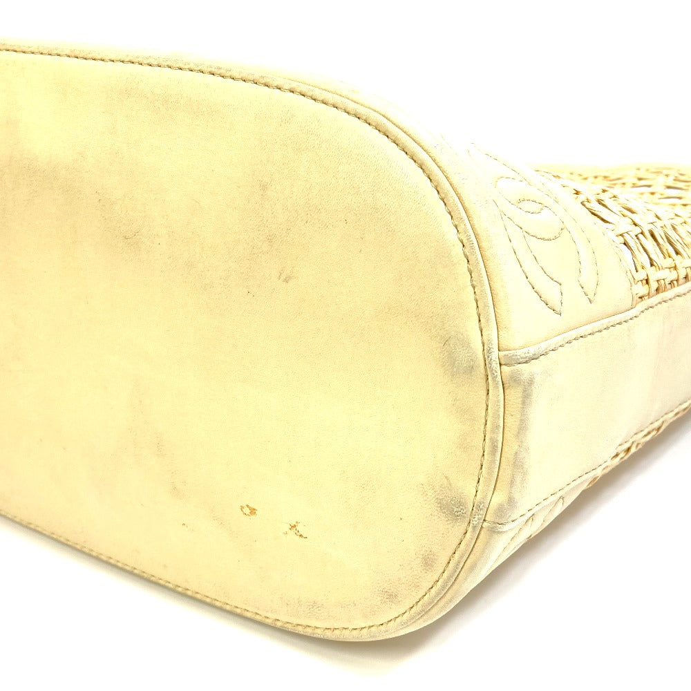 CHANEL CC ココマーク 籠 カゴ バッグ カバン インナーポーチ ハンドバッグ ストロー/レザー レディース ベージュ - brandshop-reference