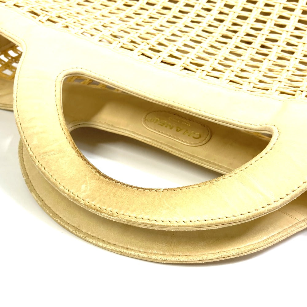 CHANEL CC ココマーク 籠 カゴ バッグ カバン インナーポーチ ハンドバッグ ストロー/レザー レディース ベージュ - brandshop-reference