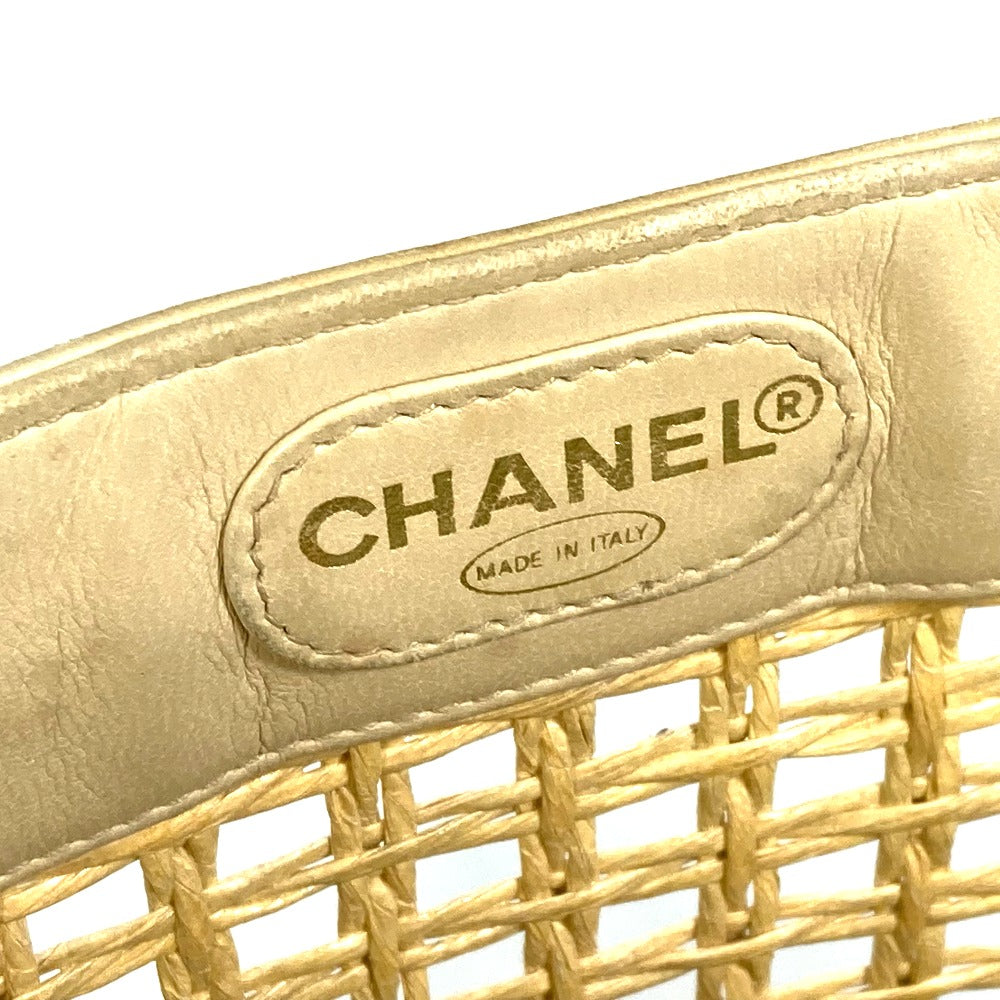CHANEL CC ココマーク 籠 カゴ バッグ カバン インナーポーチ ハンドバッグ ストロー/レザー レディース ベージュ - brandshop-reference