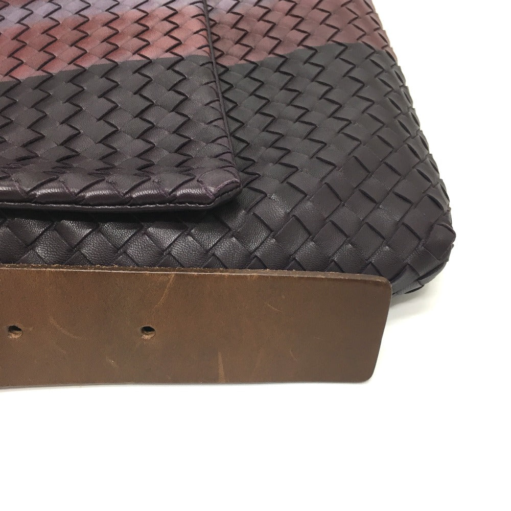 BOTTEGA VENETA 161314 Intrecciato Leather Messenger Bag, Shoulder/Crossbody Bag, Men's, Brown