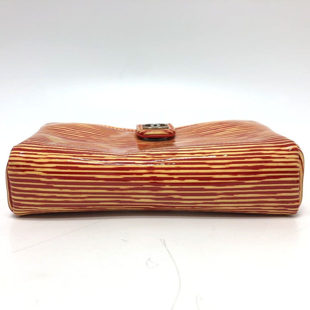 CHANEL CC ココマーク ボーダー ポーチ パテントレザー レディース - brandshop-reference