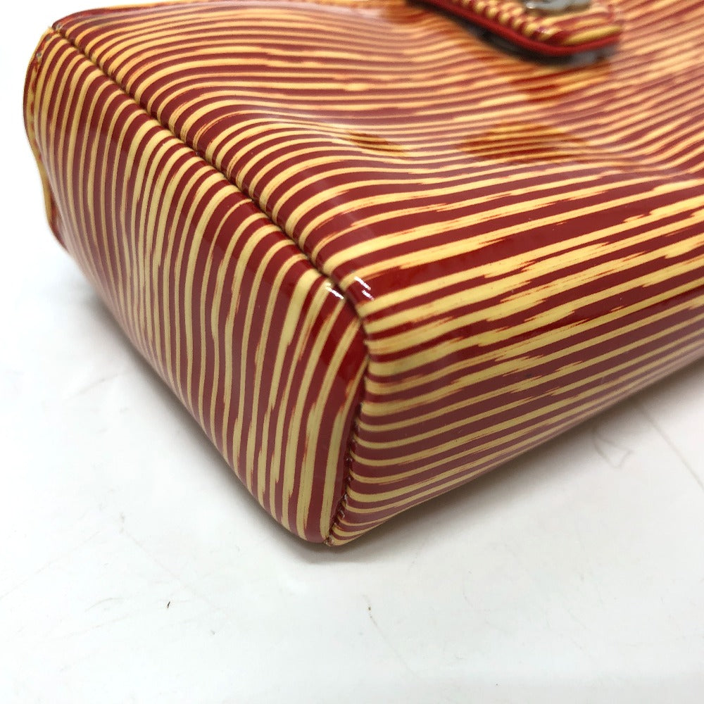 CHANEL CC ココマーク ボーダー ポーチ パテントレザー レディース - brandshop-reference