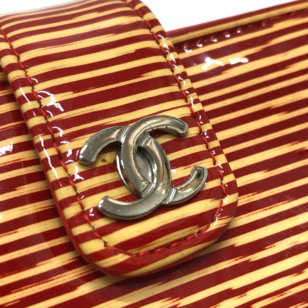 CHANEL CC ココマーク ボーダー ポーチ パテントレザー レディース - brandshop-reference