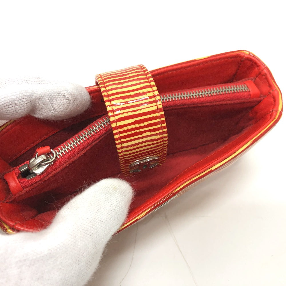 CHANEL CC ココマーク ボーダー ポーチ パテントレザー レディース - brandshop-reference