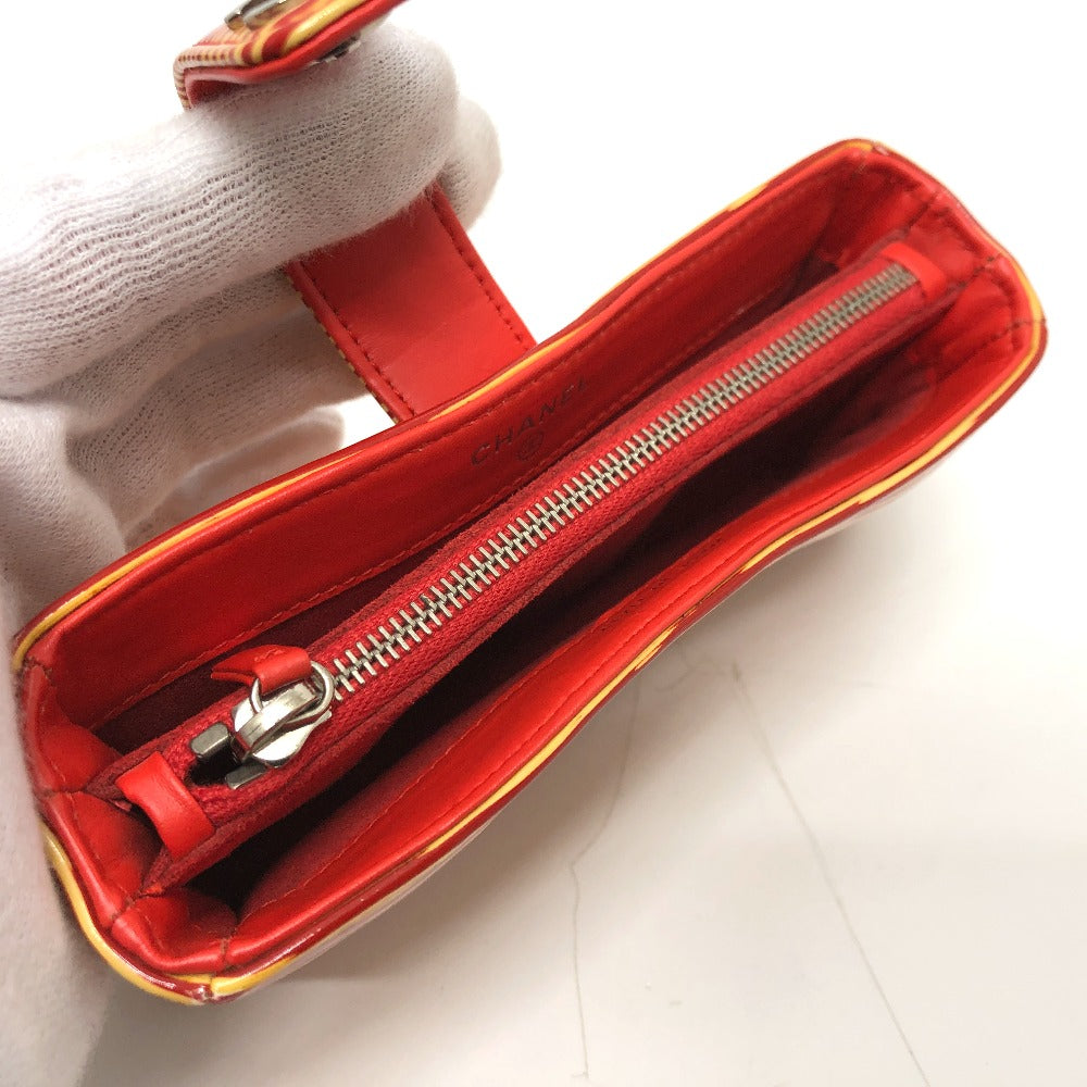 CHANEL CC ココマーク ボーダー ポーチ パテントレザー レディース - brandshop-reference