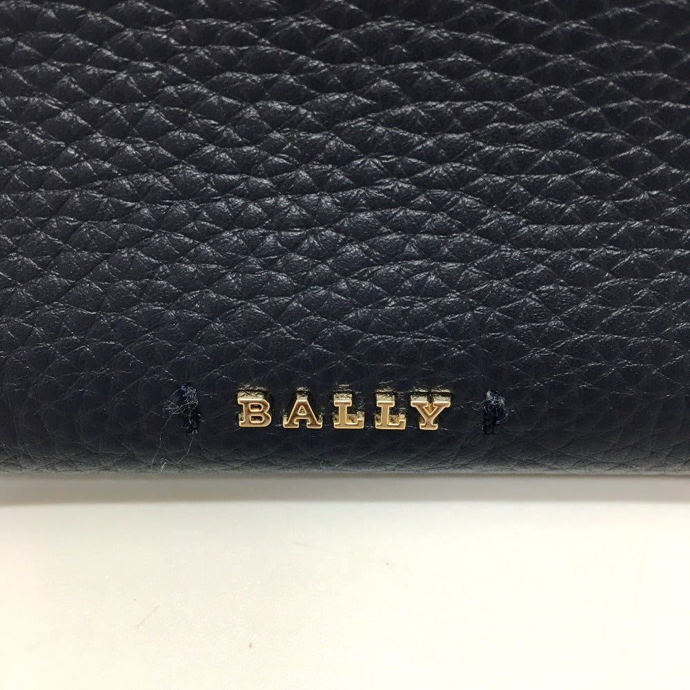 BALLY logo bag, 2-way shoulder bag, leather, women's, navy