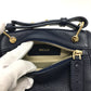 BALLY logo bag, 2-way shoulder bag, leather, women's, navy