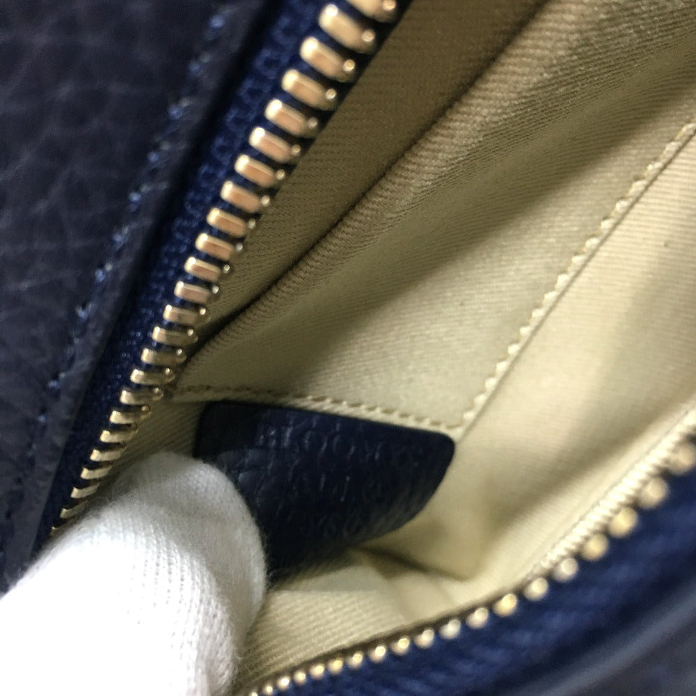 BALLY logo bag, 2-way shoulder bag, leather, women's, navy