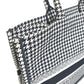 Dior 千鳥格子 ショルダーバッグ 肩掛け ハウンドトゥース エンブロイダリー カバン ブックトート トートバッグ キャンバス レディース ホワイト/ブラック