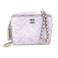CHANEL CC Coco Mark Mini Matelasse Crossbody Chain Shoulder Bag Suede Women's Purple