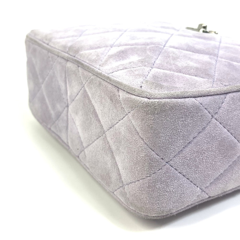 CHANEL CC Coco Mark Mini Matelasse Crossbody Chain Shoulder Bag Suede Women's Purple
