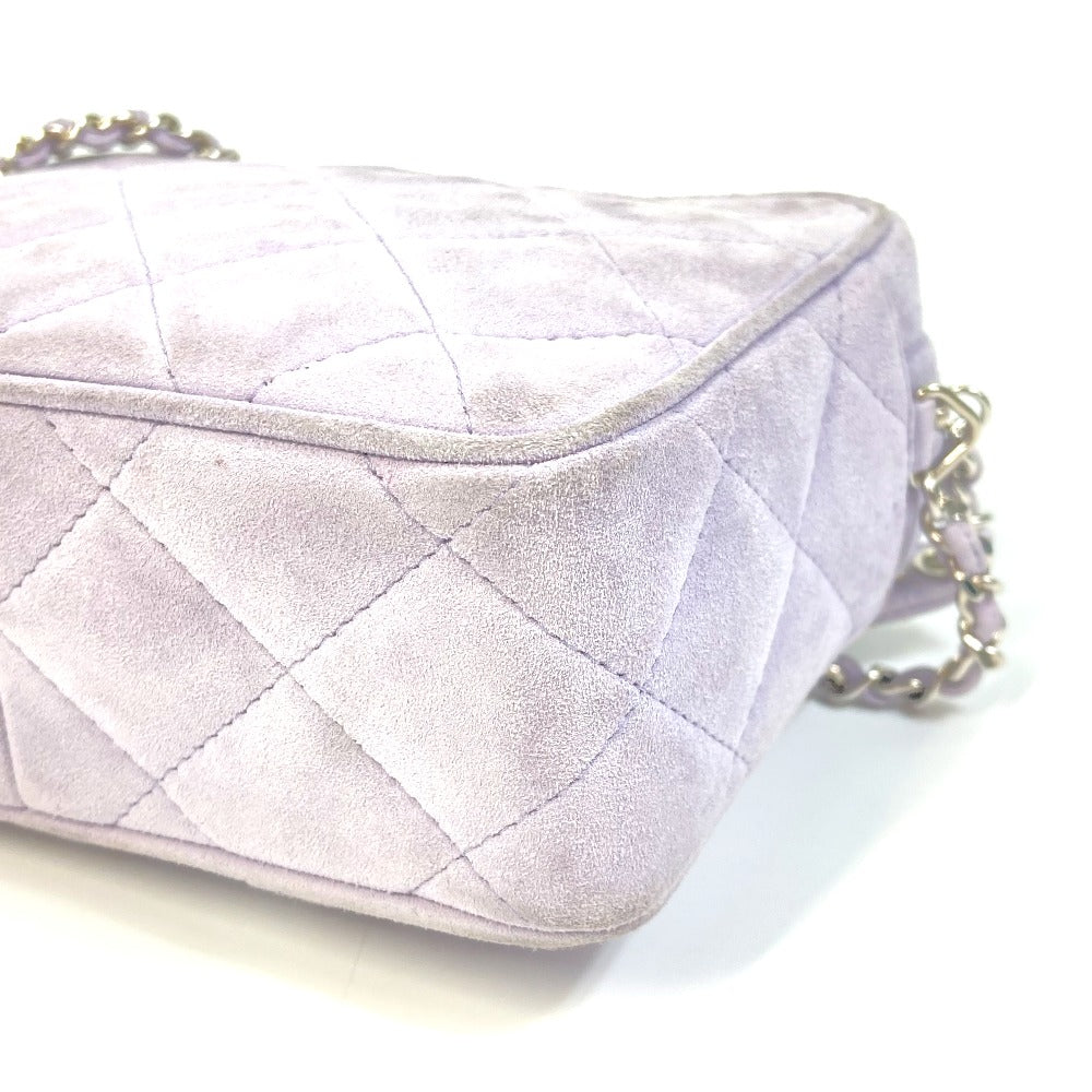 CHANEL CC Coco Mark Mini Matelasse Crossbody Chain Shoulder Bag Suede Women's Purple