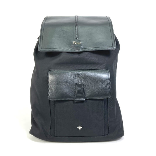 DIOR HOMME 1MOBA062 BEE MOTION バックパック リュックサック キャンバス/レザー メンズ ブラック