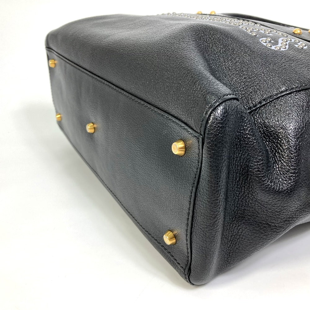 Christian Dior DIORANGELS ショルダーバッグ 肩掛け  カバン ロゴ スタッズ トートバッグ レザー ユニセックス ブラック - brandshop-reference