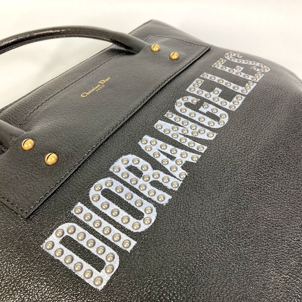 Christian Dior DIORANGELS ショルダーバッグ 肩掛け  カバン ロゴ スタッズ トートバッグ レザー ユニセックス ブラック - brandshop-reference