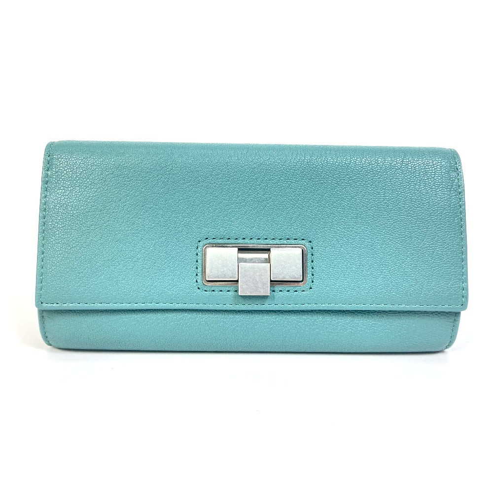 BOTTEGA VENETA 629557 2つ折り長財布 コンチネンタルウォレット 長財布 レザー レディース ブルー
