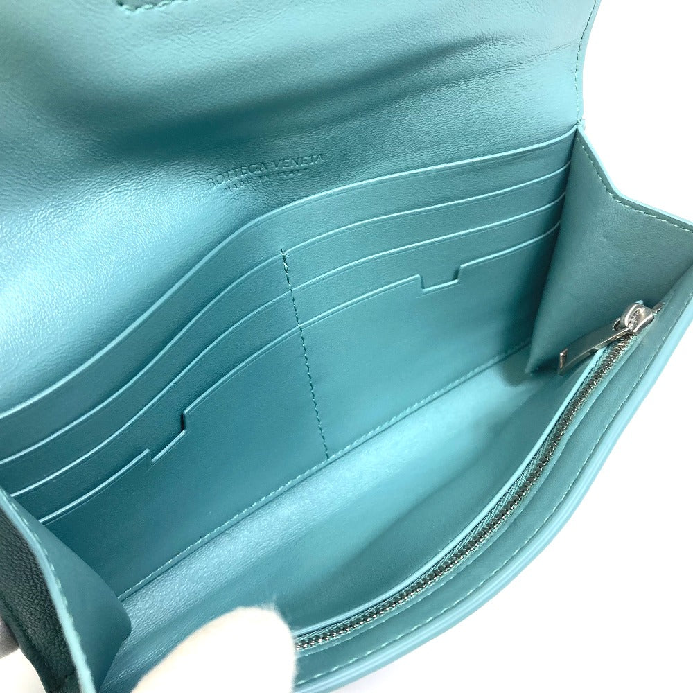BOTTEGA VENETA 629557 2つ折り長財布 コンチネンタルウォレット 長財布 レザー レディース ブルー