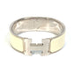 HERMES H Bangle Click Clack H GM Bracelet Bangle Metal Women's White