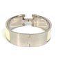 HERMES H Bangle Click Clack H GM Bracelet Bangle Metal Women's White