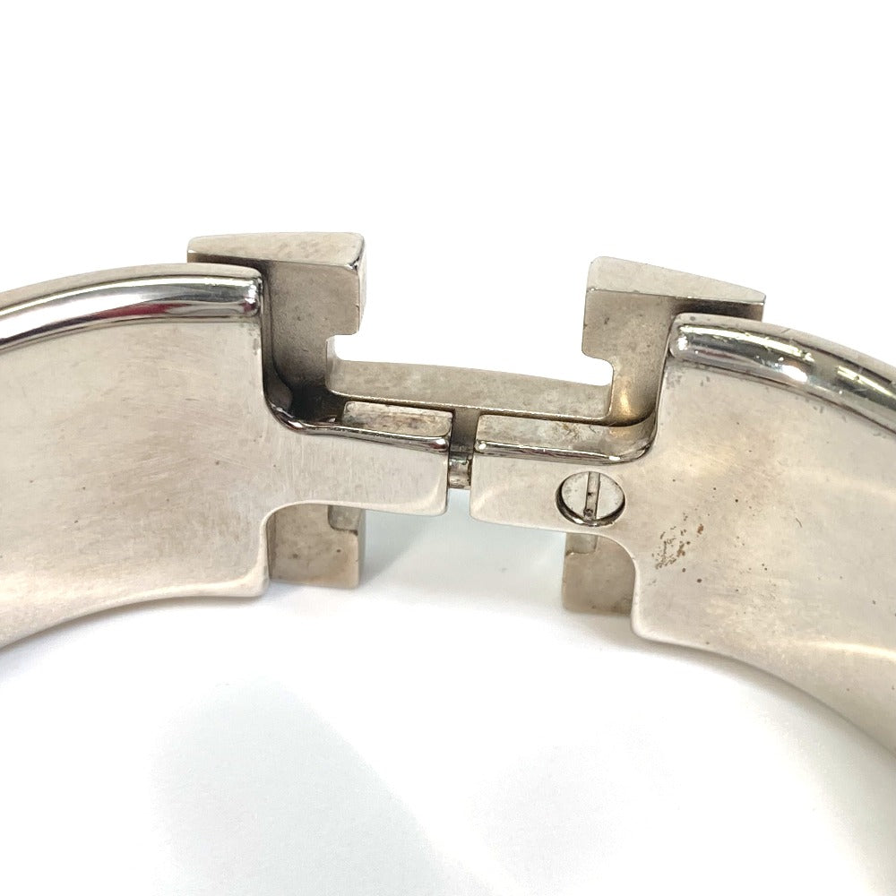 HERMES H Bangle Click Clack H GM Bracelet Bangle Metal Women's White